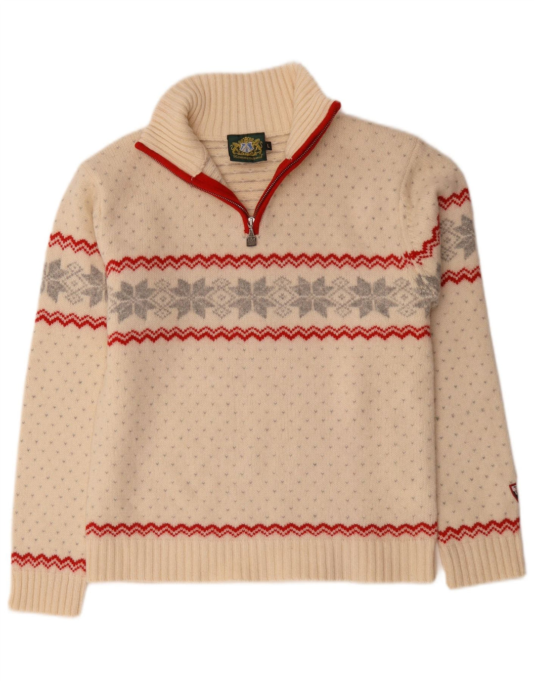 Hammerschmidt Damen-Pullover mit Reißverschluss am Hals, Gr. 40, Größe L, gebrochenes Weiß