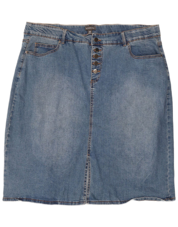 Marks & Spencer Damen Autograph Jeansrock UK 22 3XL W44 Blau