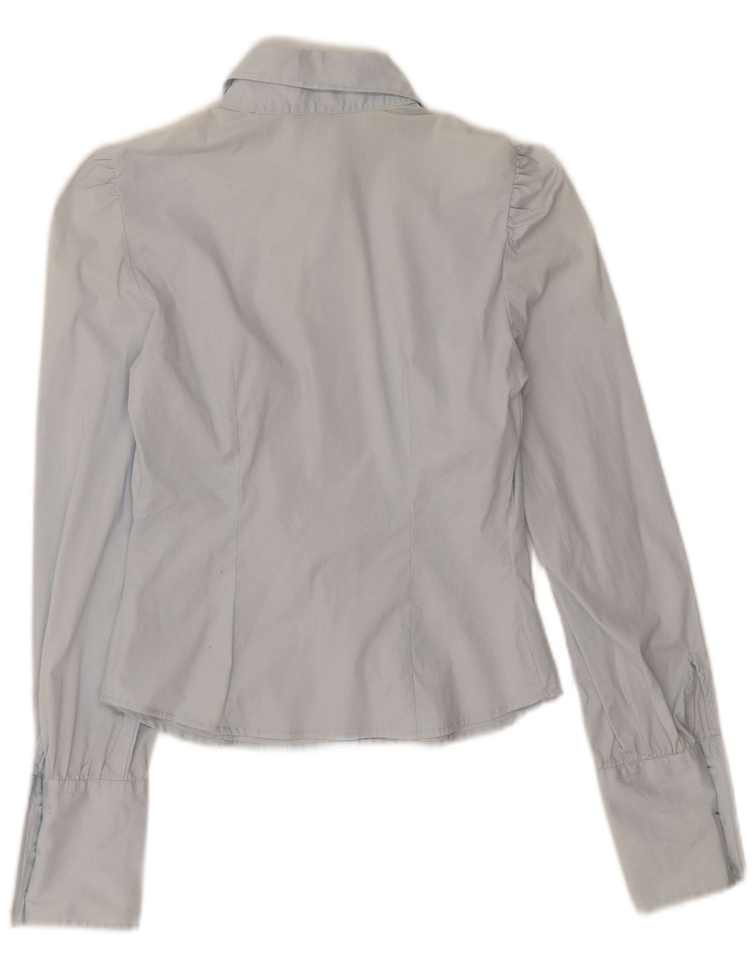 Benetton Damen Crop Shirt UK 8 Small Blau