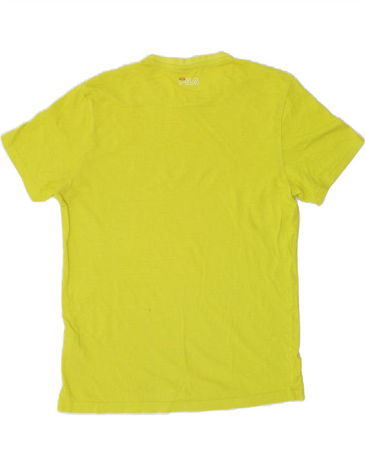 FILA Mens Graphic T-Shirt Top Medium Yellow Cotton | Vintage Fila | Thrift | Second-Hand Fila | Used Clothing | Messina Hembry 