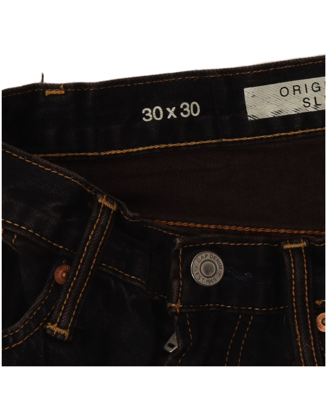 Gap Damen Slim Jeans W30 L30 Marineblau Baumwolle