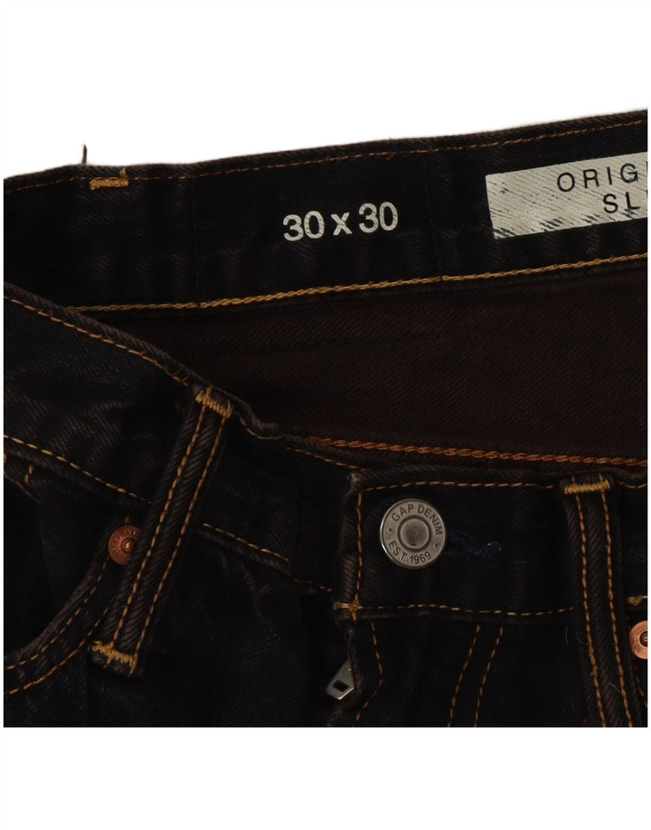 Gap Damen Slim Jeans W30 L30 Marineblau Baumwolle