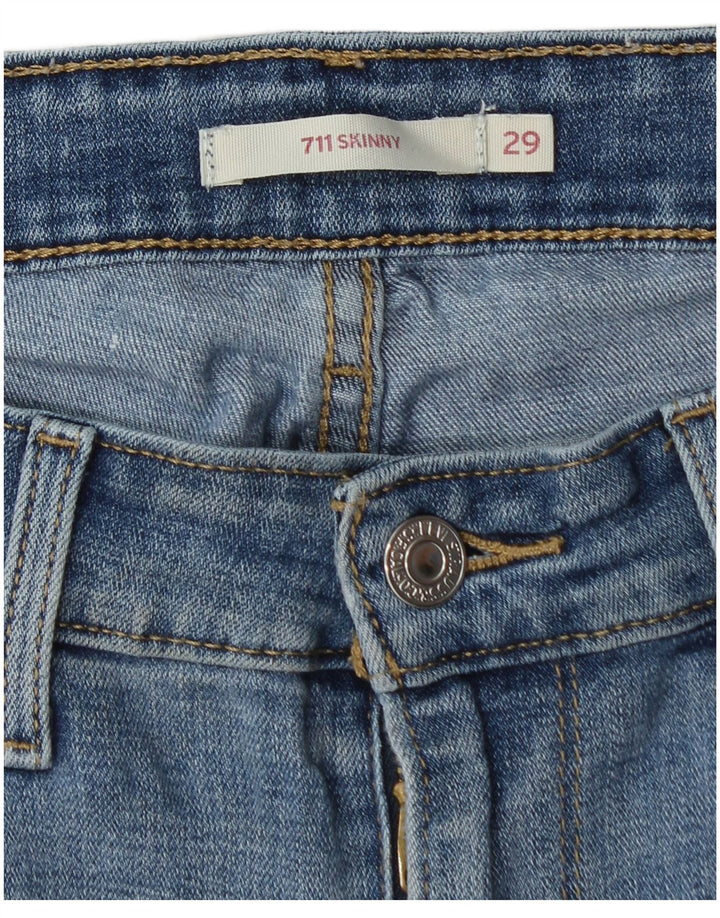 Levi's Damen 711 Skinny Jeans W29 L30 Blaue Baumwolle
