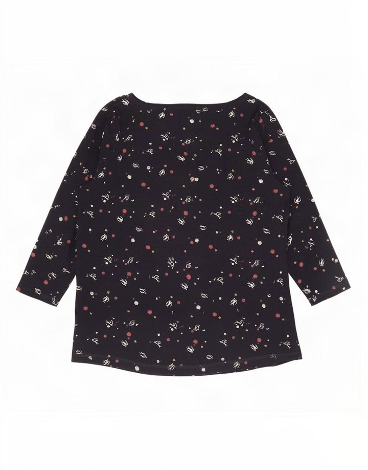 Marks & Spencer Damen-Top mit abstraktem Muster, 3/4-Ärmel, UK 20 2XL, Marineblau