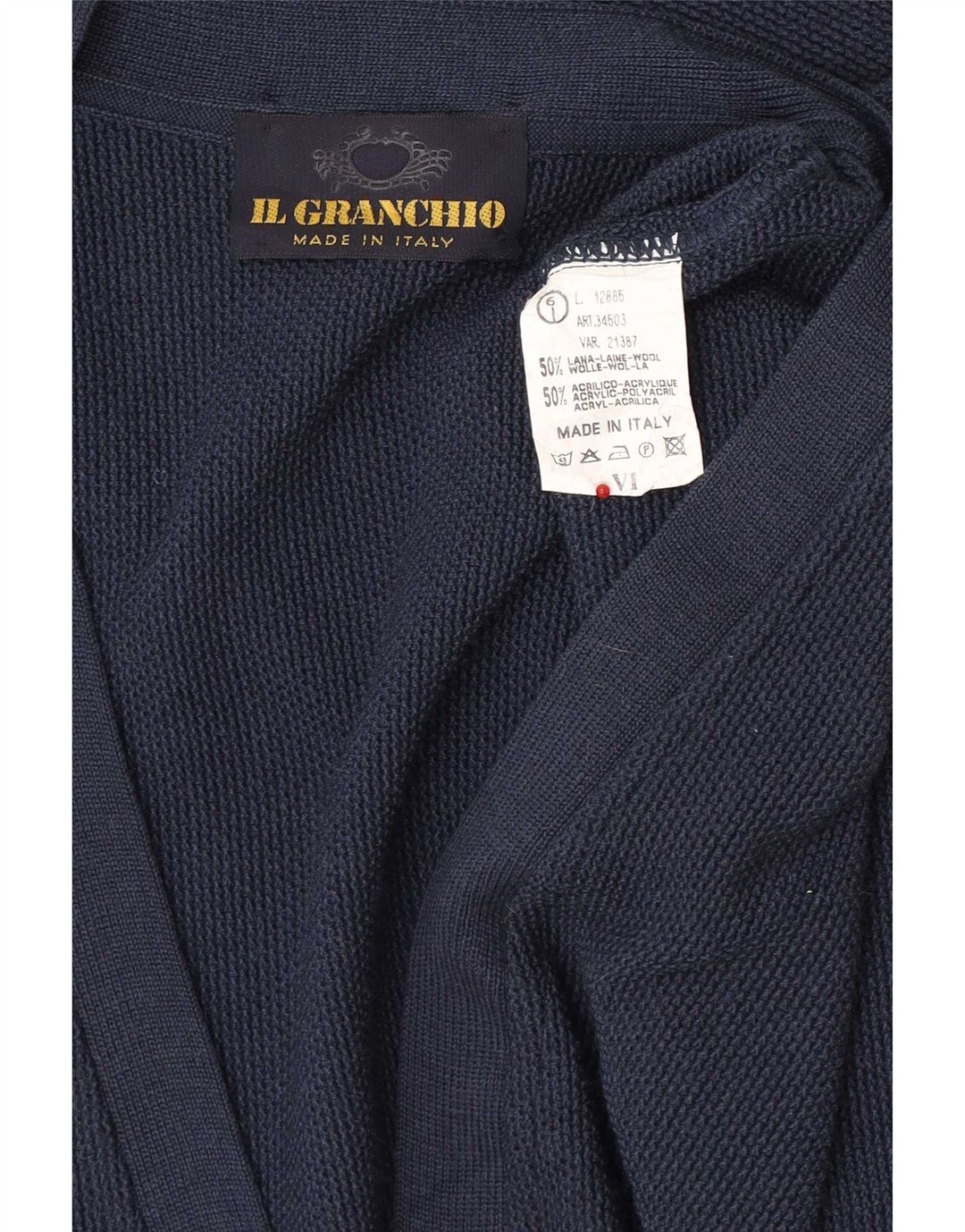 Il Granchio Herren-Strickjacke, große marineblaue Wolle