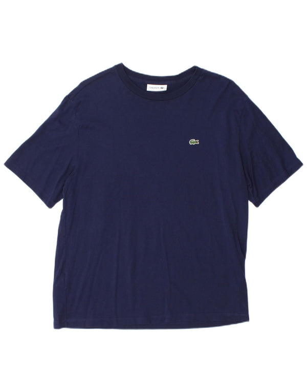 Lacoste Damen T-Shirt Top Größe 38 Medium Marineblau Baumwolle