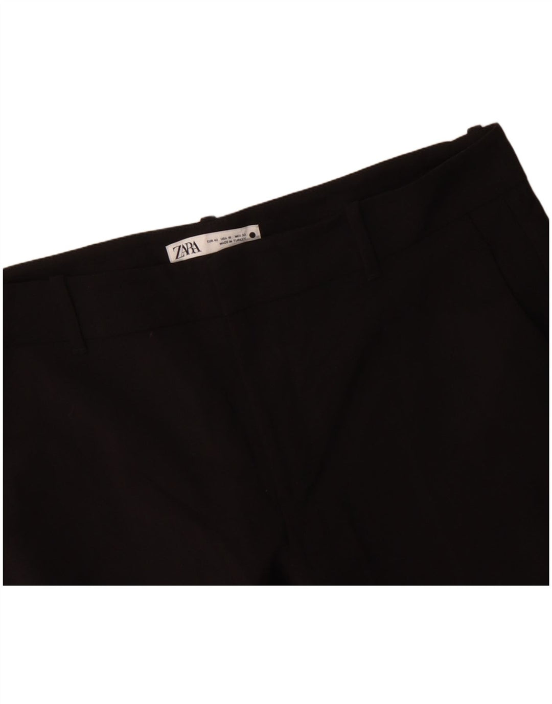 ZARA Damen Slim Chino-Hose EU 42 Large W32 L27 Schwarze Baumwolle