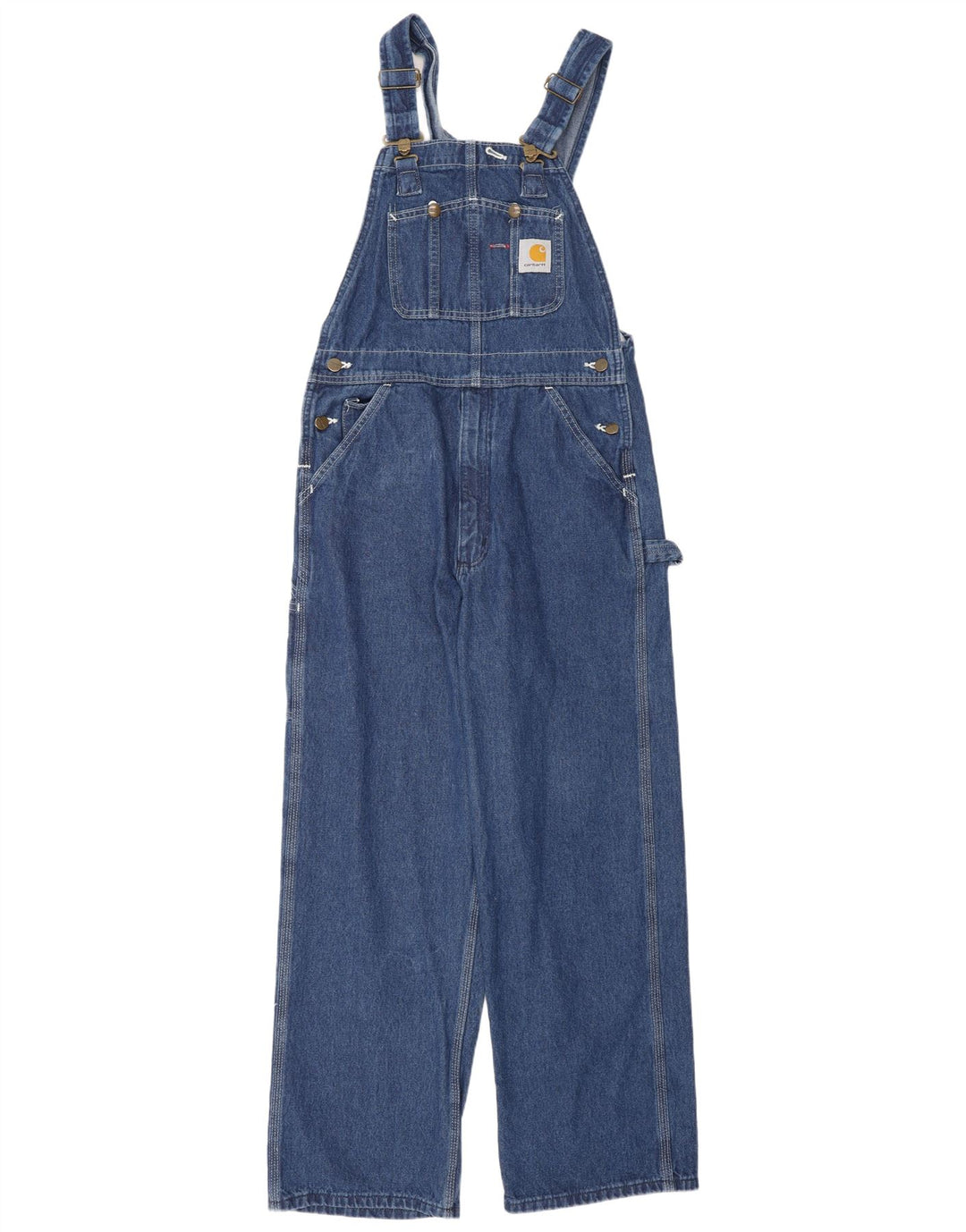 Carhartt Damen Cargo-Latzhose Jeans W30 L30 Blaue Baumwolle