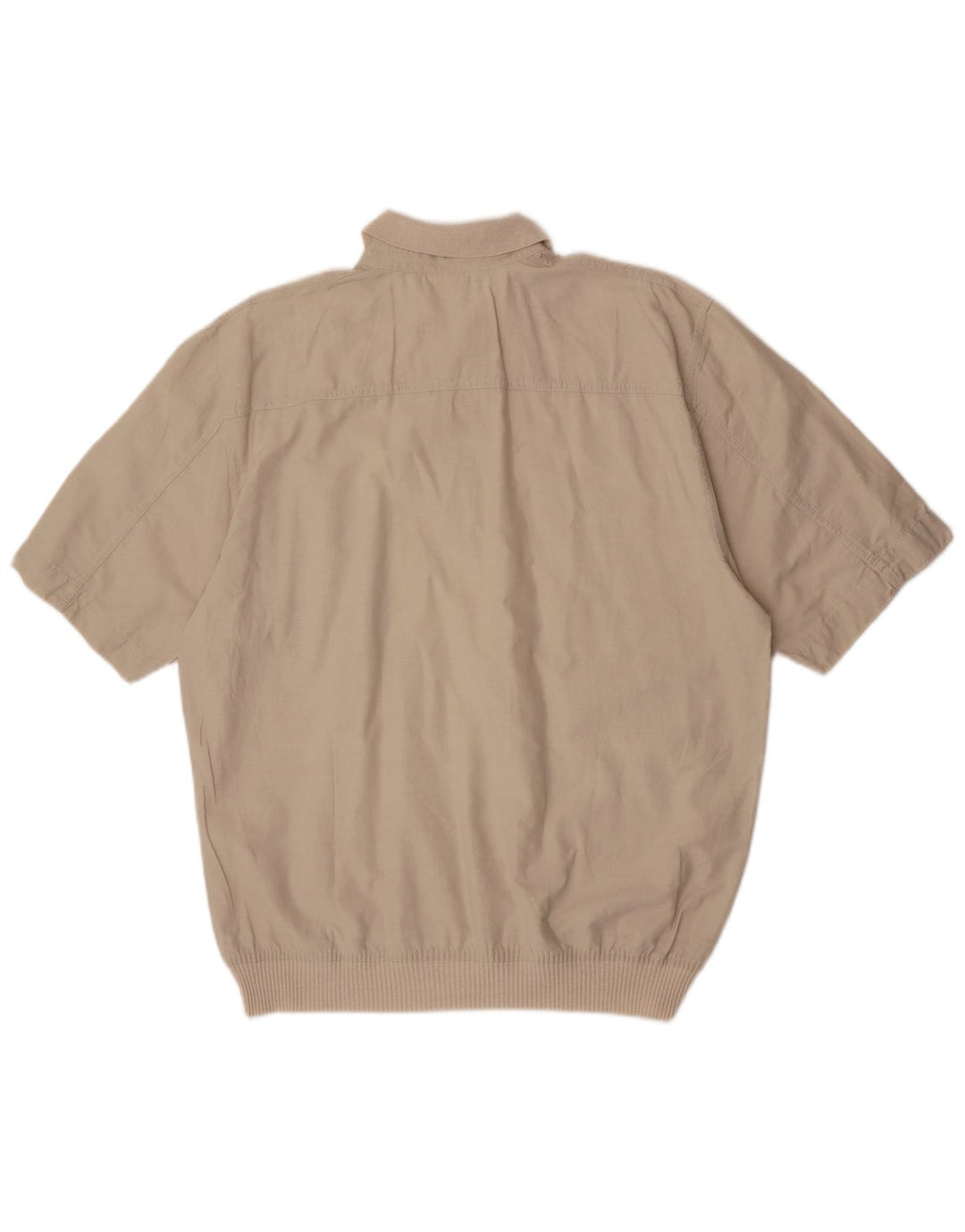Donny & Max Herren Kurzarm-Pulloverhemd Mittelbeige