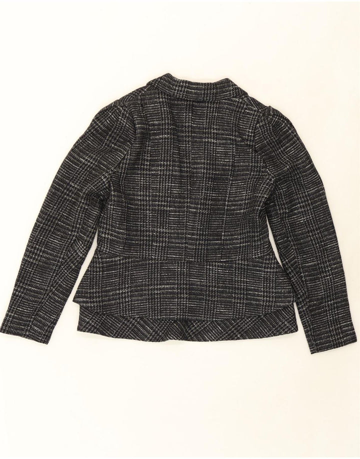 MASSIMO DUTTI Womens Open Blazer Jacket EU 42 Large Grey Check Cotton Vintage Massimo Dutti and Second-Hand Massimo Dutti from Messina Hembry 
