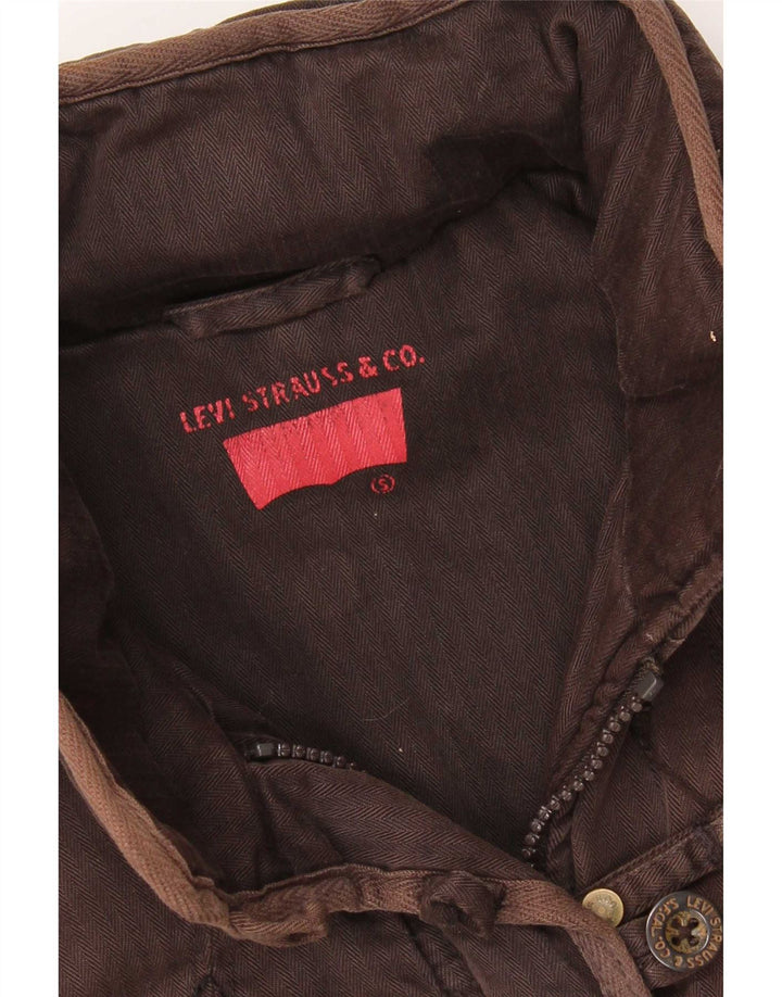 Levi's Damen-Windbreaker-Jacke, UK 10, kleines braunes Fischgrätenmuster