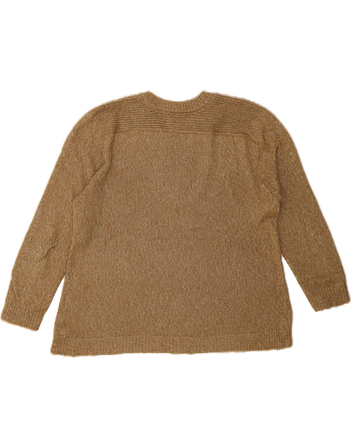 MASSIMO DUTTI Womens Crew Neck Jumper Sweater UK 14 Medium Brown Vintage Massimo Dutti and Second-Hand Massimo Dutti from Messina Hembry 
