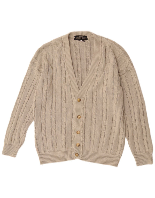 Vintage Mens Cardigan Sweater IT 54 XL Beige Cotton
