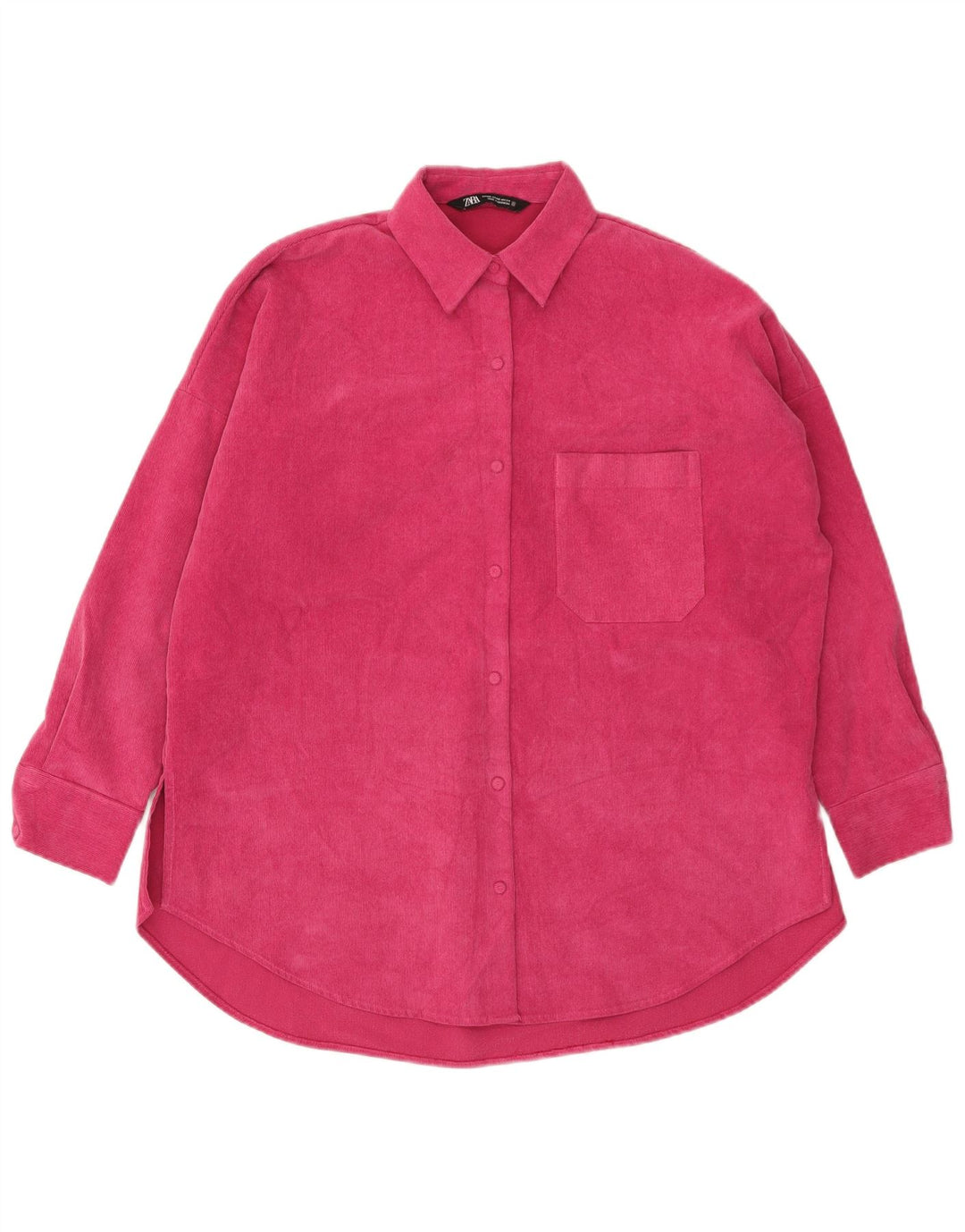 Übergroßes Flanellhemd von Zara für Damen, UK 6, XS, rosa, Polyester