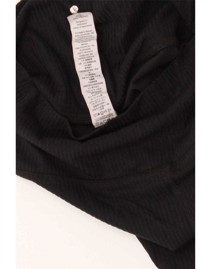 Lululemon Damen Crop Leggings UK 8 Small Schwarzes Nylon
