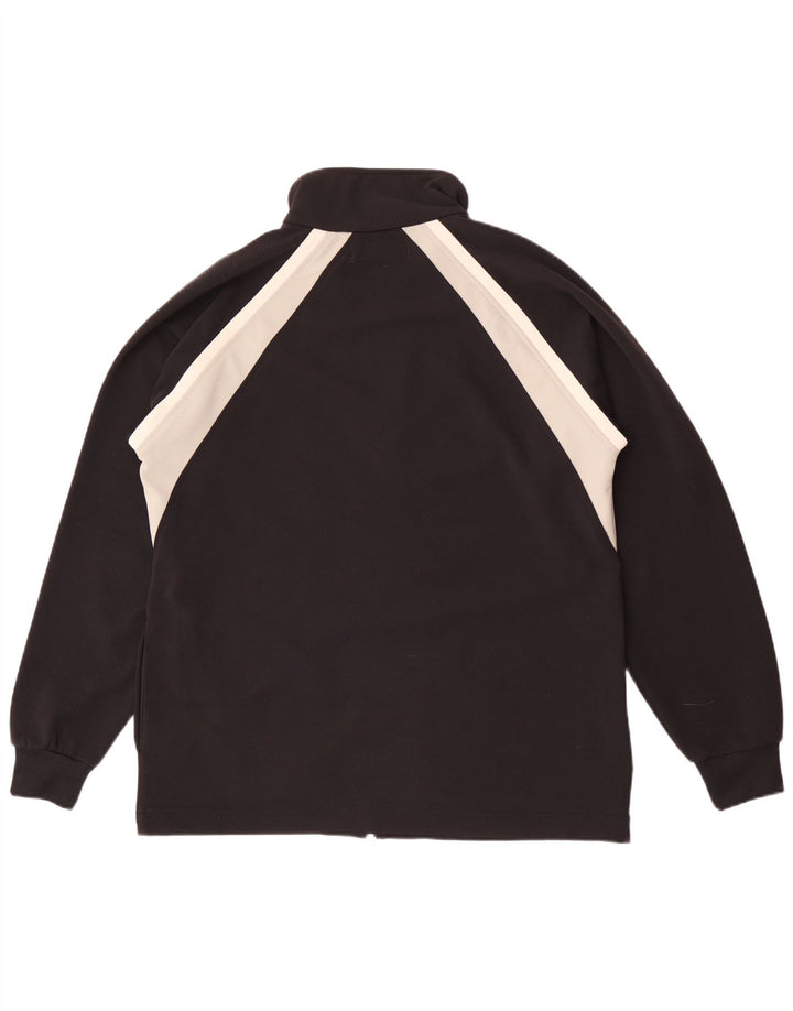 Kappa Herren-Trainingsanzug-Top-Jacke, großes schwarzes Farbblock-Polyester