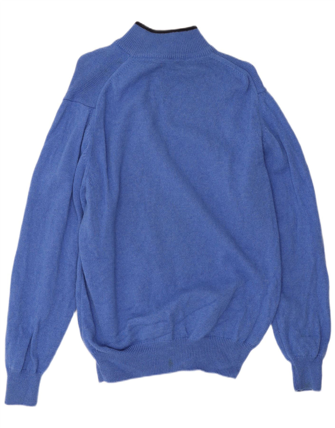 Fred Perry Herren-Pullover mit Reißverschluss am Hals, mittelblaue Wolle