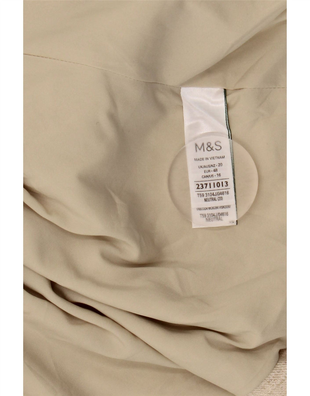 MARKS & SPENCER Offene Damen-Blazerjacke UK 20 2XL Beige Leinen