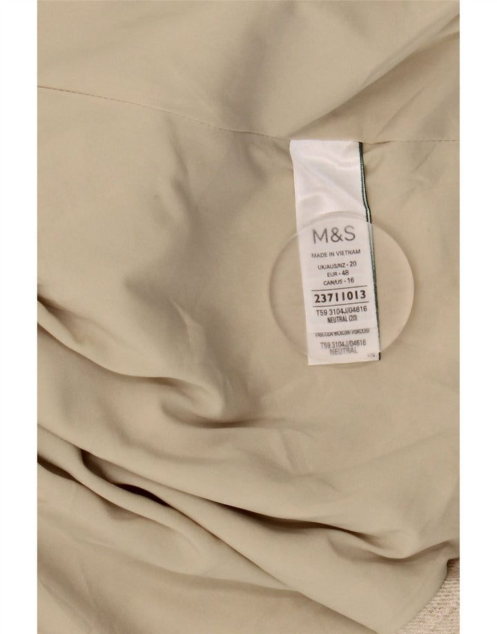 MARKS & SPENCER Offene Damen-Blazerjacke UK 20 2XL Beige Leinen