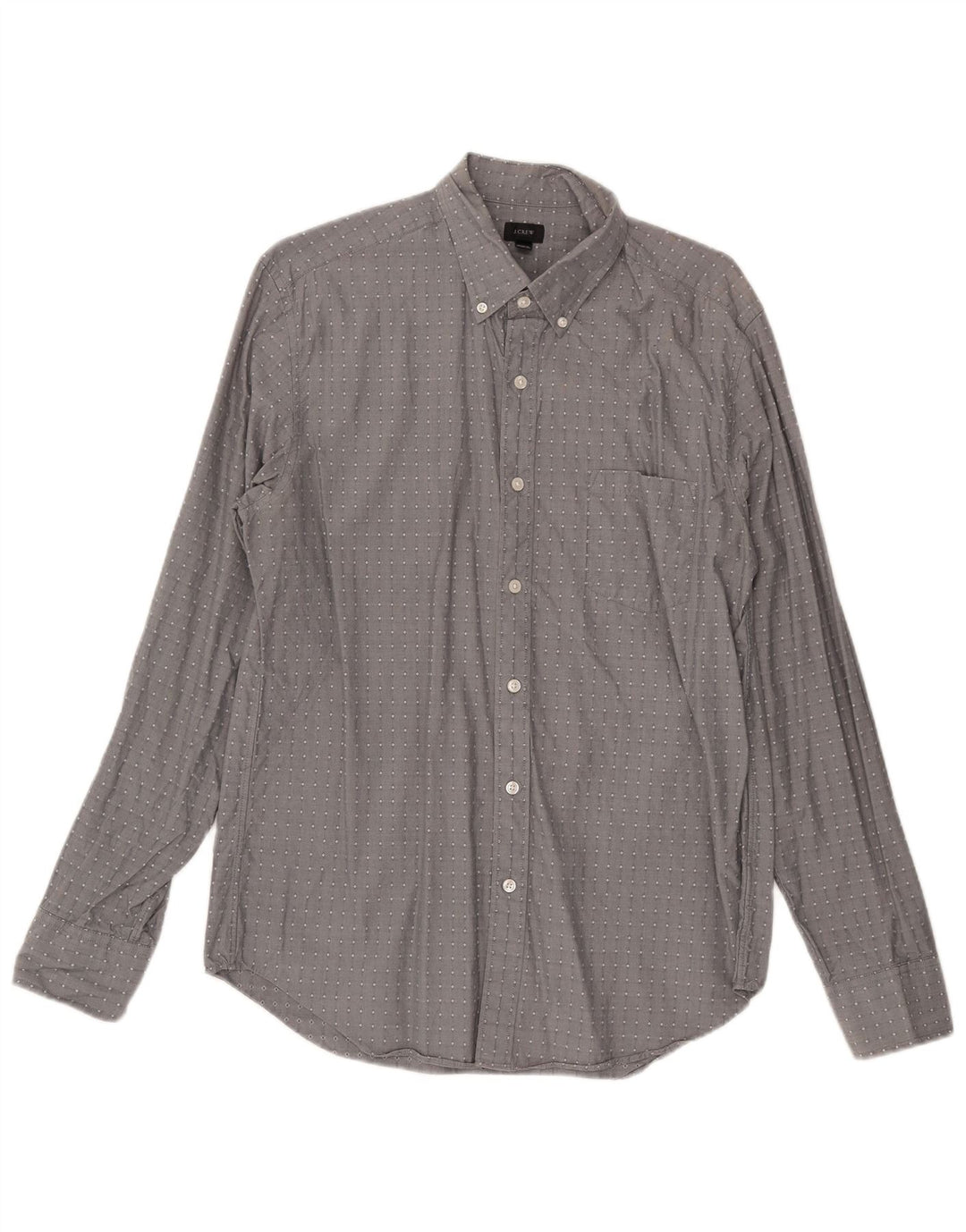 J. Crew Herrenhemd aus mittelgrauer, geometrischer Baumwolle