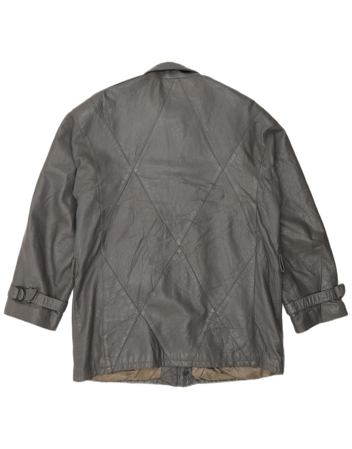 Vintage Herren Lederjacke IT 52 XL Graues Leder
