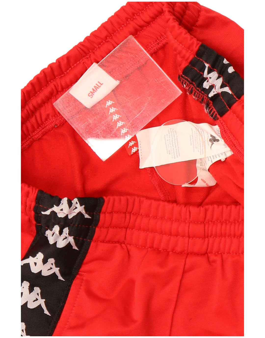 Kappa Herren-Sportshorts mit Grafik, Größe S, Rot, Farbblock-Polyester