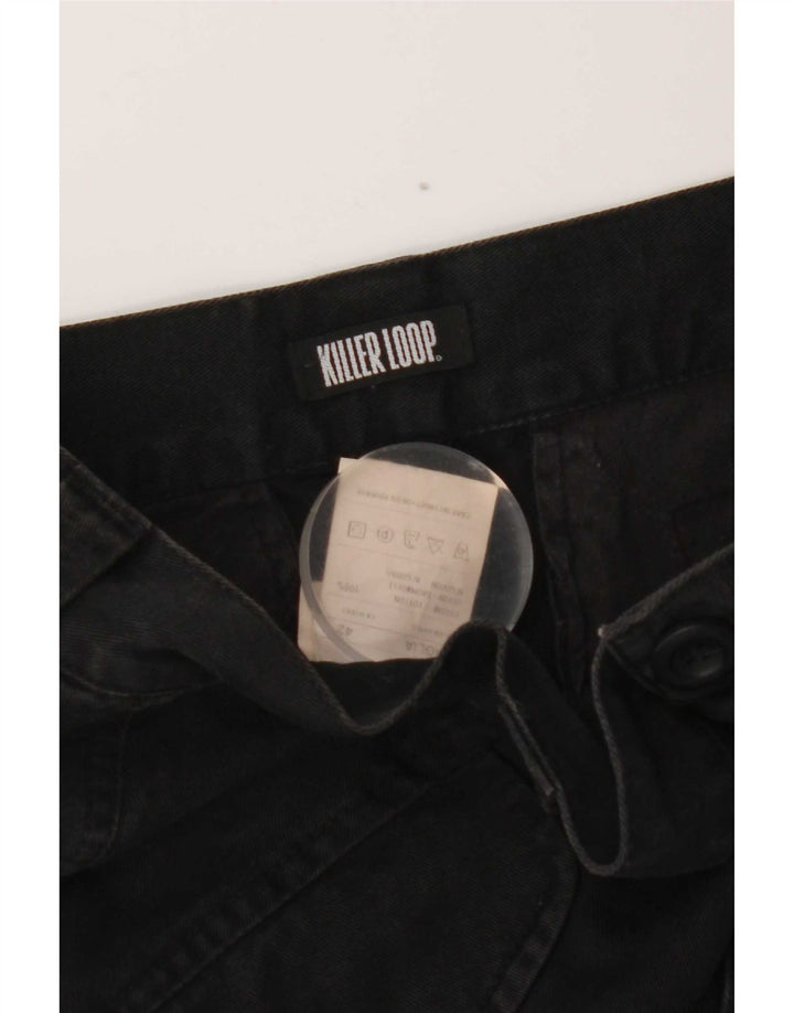 Killer Loop Damen Joggers Straight Jeans IT 42 Medium W28 L33 Schwarze Baumwolle