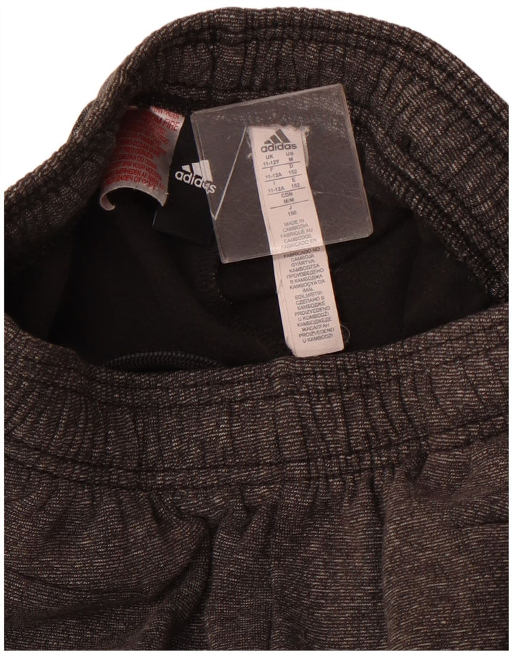 ADIDAS Mädchen-Trainingshose, Jogginghose, 11–12 Jahre, grau gefleckte Baumwolle