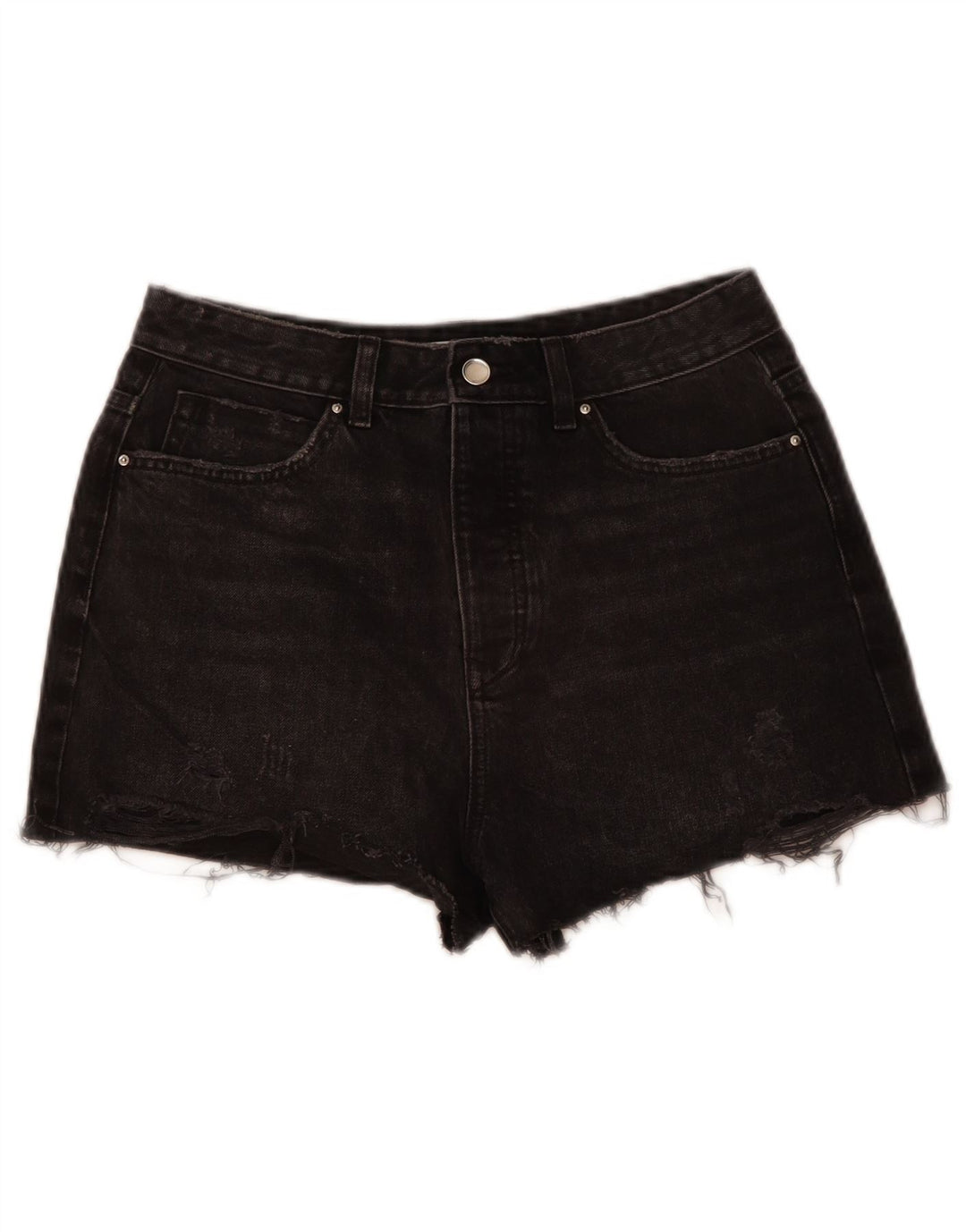 Zara Damen Jeansshorts EU 40 Medium W30 Graue Baumwolle