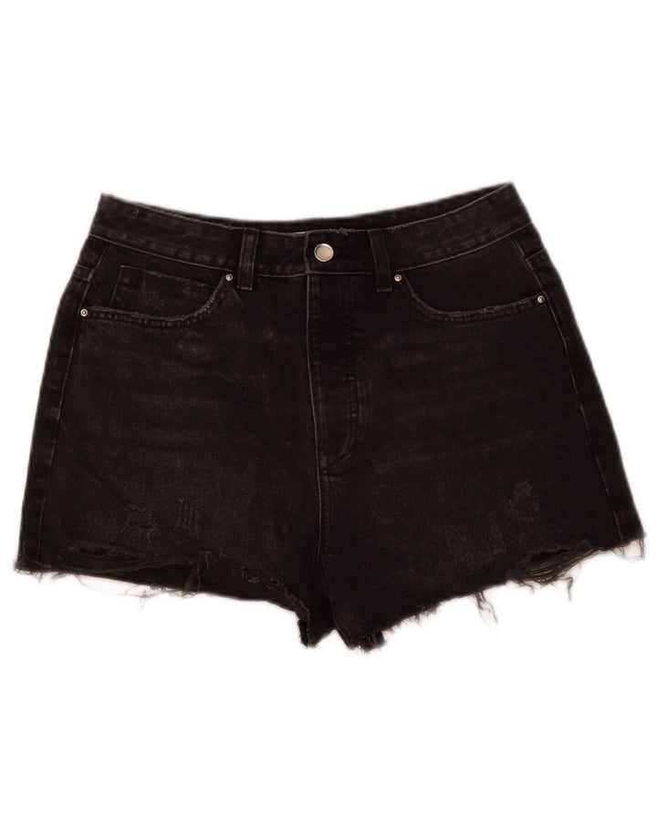 Zara Damen Jeansshorts EU 40 Medium W30 Graue Baumwolle