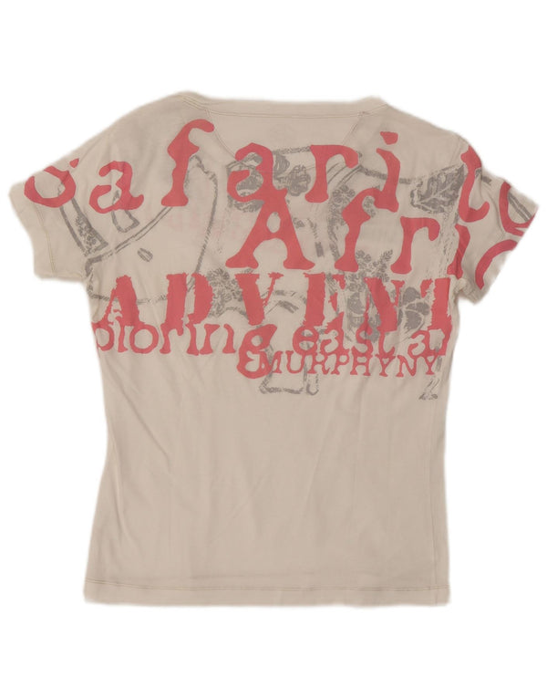 Murphy & Nye Damen Grafik T-Shirt Top UK 18 XL Weiß