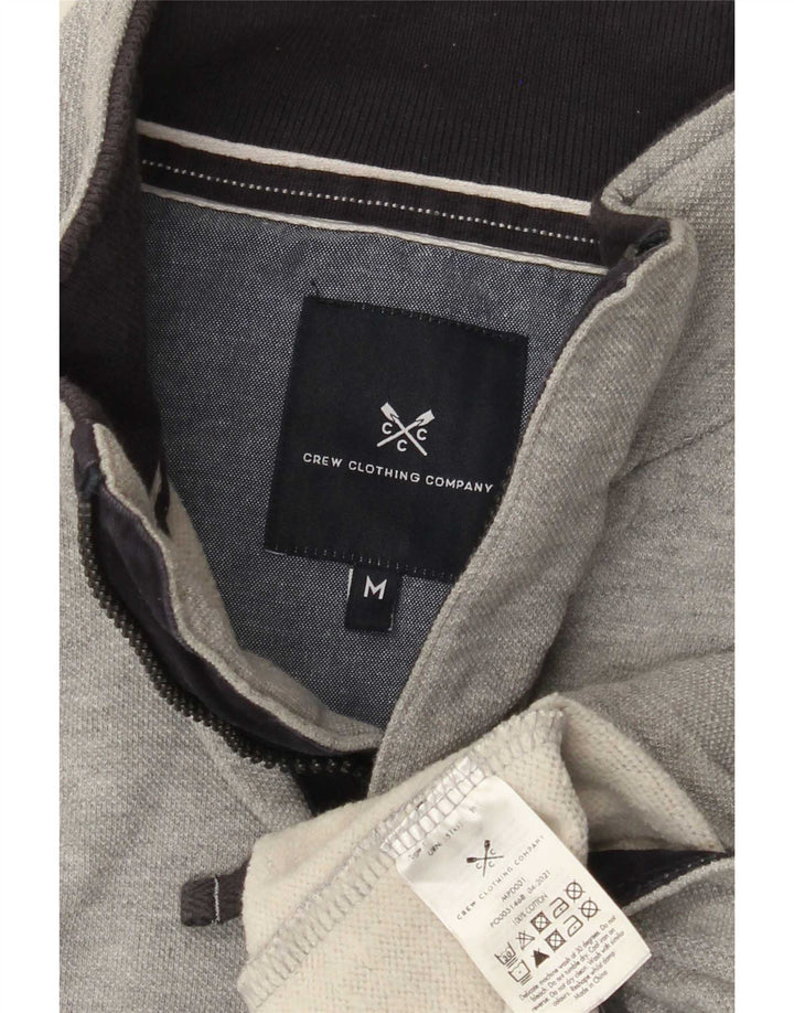 Crew Clothing Herren-Sweatshirt mit Reißverschluss am Hals, Mittelgrau gesprenkelte Baumwolle