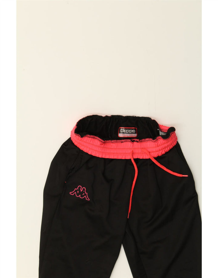 KAPPA Girls Tracksuit Trousers Joggers 9-10 Years  Black Polyester Vintage Kappa and Second-Hand Kappa from Messina Hembry 