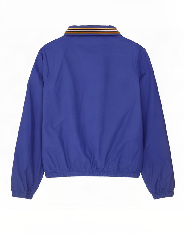 K-Way Herren-Regenjacke mit Kapuze, UK 40, groß, blau gestreift, Polyamid
