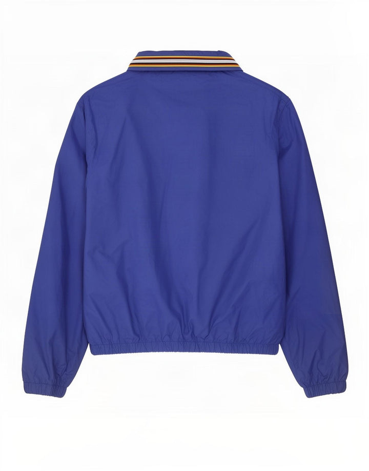 K-Way Herren-Regenjacke mit Kapuze, UK 40, groß, blau gestreift, Polyamid