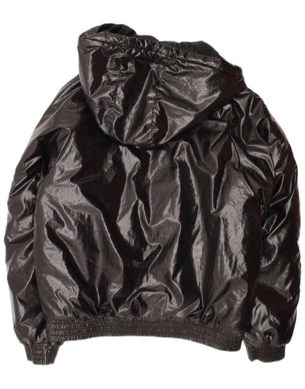 Guess Baby-Mädchen-Grafik-Kapuzen-Wattierungsjacke, 9–12 Monate, graues Polyethylen