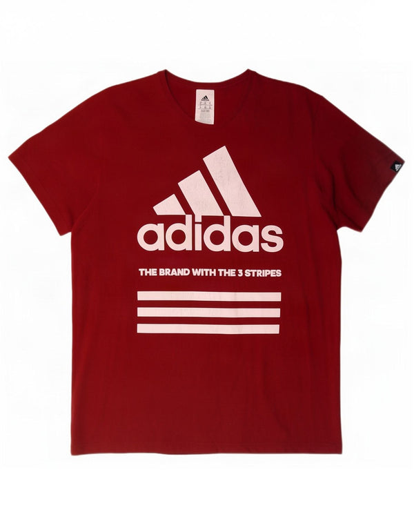 Adidas Herren Grafik T-Shirt Top XL Rot Baumwolle