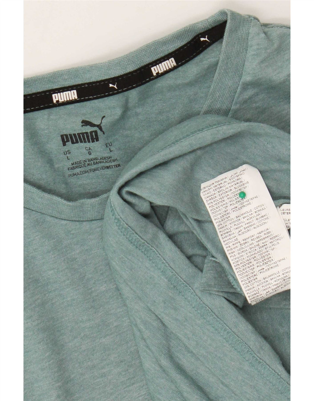 Puma Herren-T-Shirt mit Grafik, groß, grün geflecktes Polyester