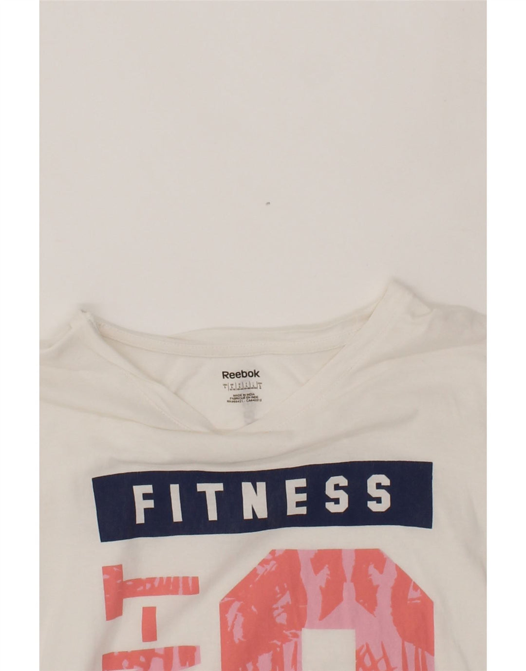 REEBOK Womens Graphic T-Shirt Top UK 16 Large White Vintage Reebok and Second-Hand Reebok from Messina Hembry 