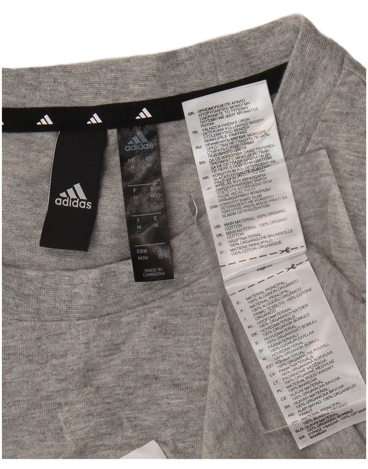 Adidas Herren Grafik-T-Shirt aus mittelgrauer Baumwolle