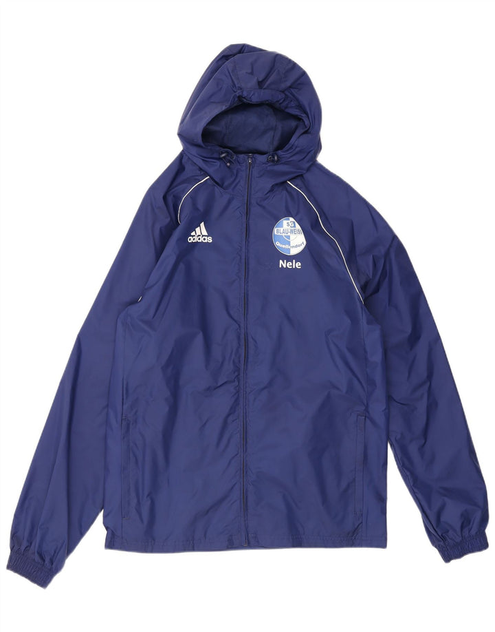 Adidas Herren Graphic Hooded Rain Jacket UK 36 Kleines blaues Nylon