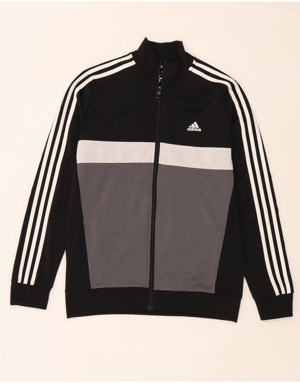 Adidas Jungen Aeroready Trainingsanzug Top Jacke 13–14 Jahre Schwarz Farbblock