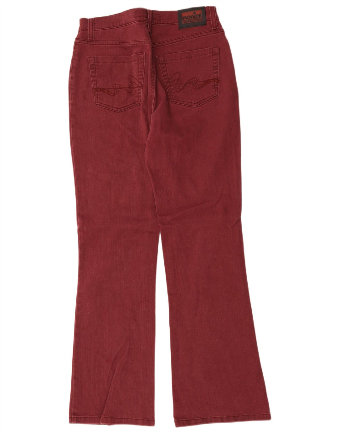 Pioneer Damen Bootcut Jeans IT 42 Medium W30 L31 Burgund Baumwolle