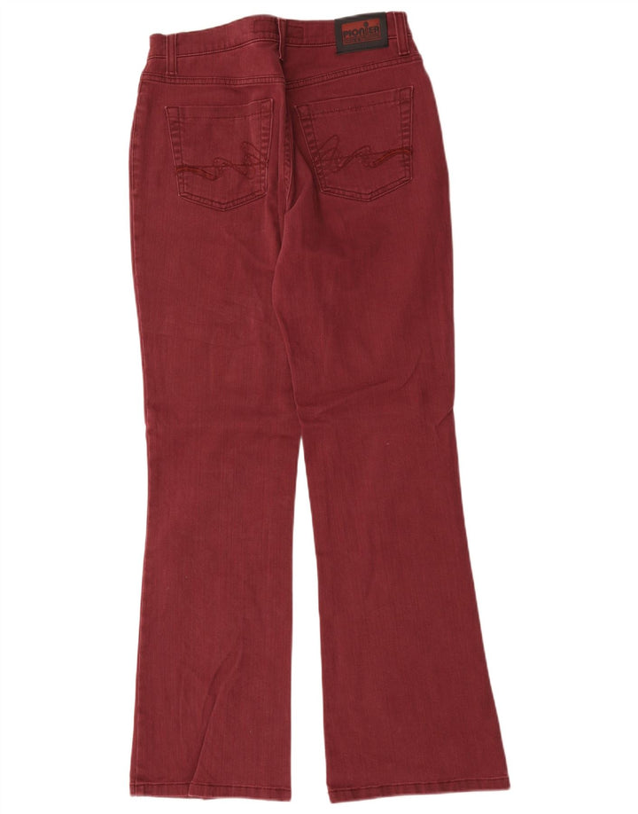 Pioneer Damen Bootcut Jeans IT 42 Medium W30 L31 Burgund Baumwolle