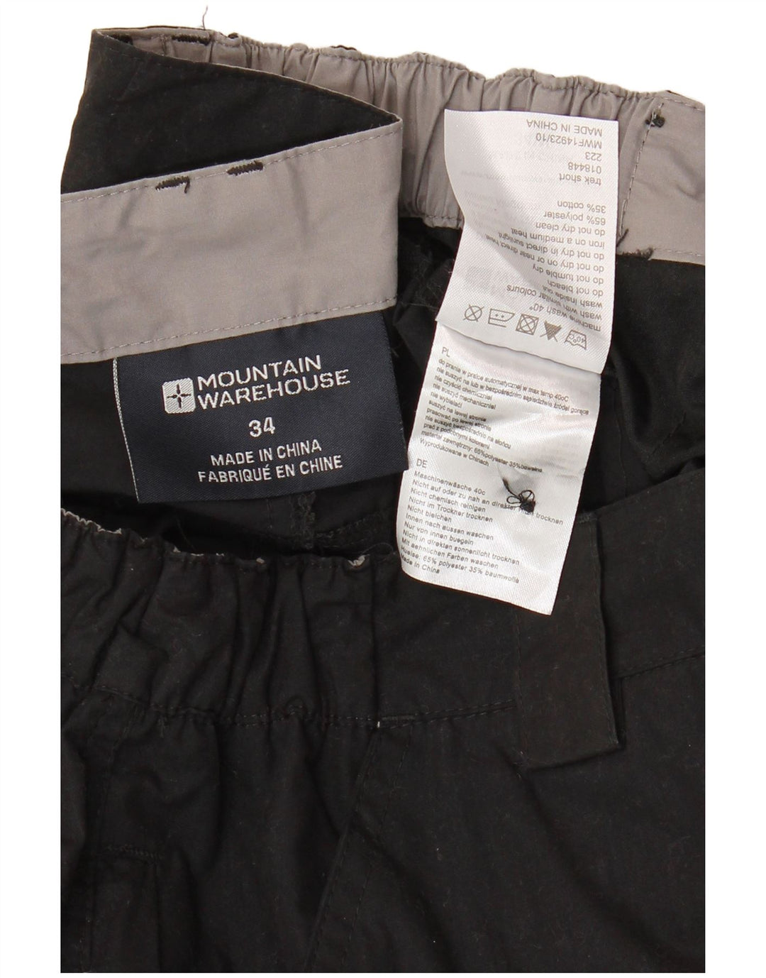 MOUNTAIN WAREHOUSE Herren Cargoshorts W34 Große schwarze Baumwolle