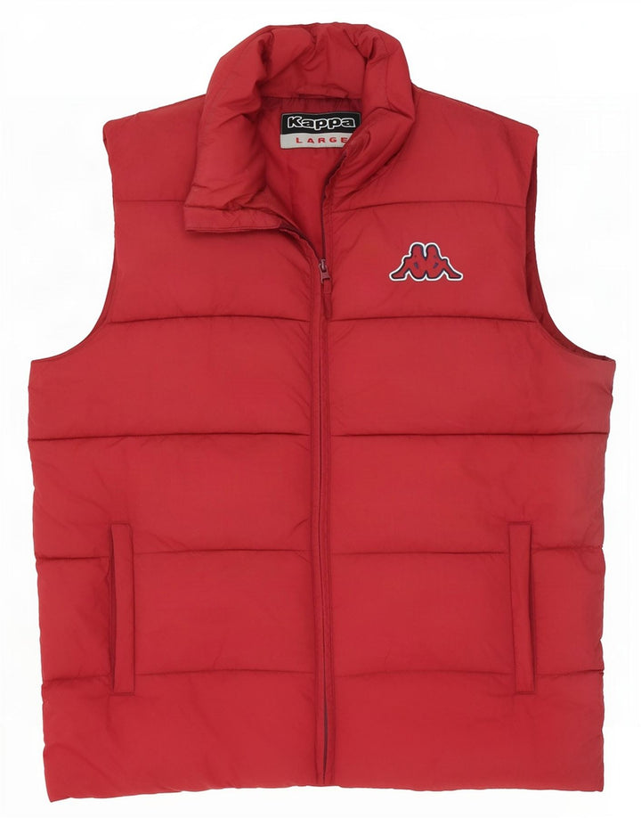 Kappa Herren Wattierte Weste UK 40 Large Rot Polyamid