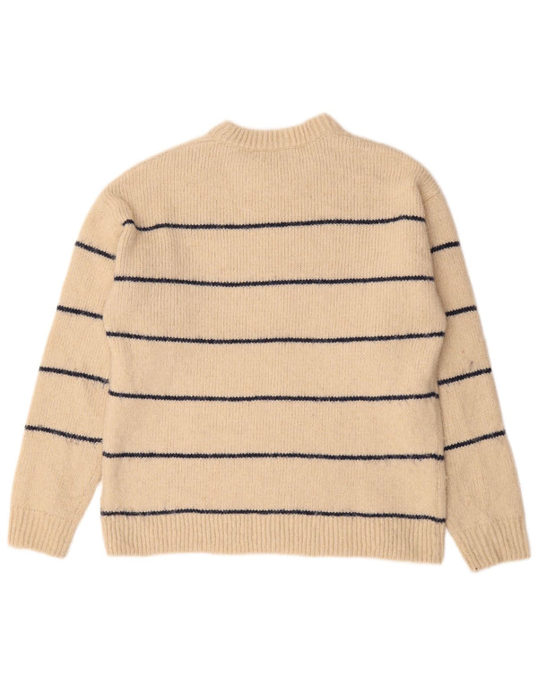 Zara Jungen-Pullover mit Rundhalsausschnitt, 13–14 Jahre, beige gestreift, Polyester