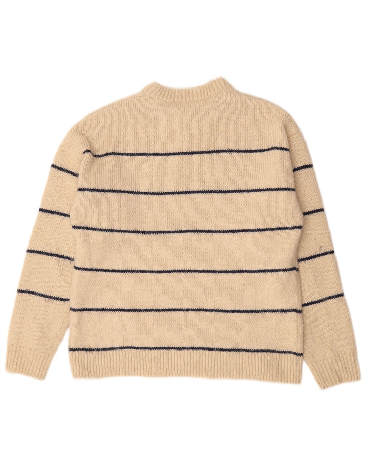 Zara Jungen-Pullover mit Rundhalsausschnitt, 13–14 Jahre, beige gestreift, Polyester
