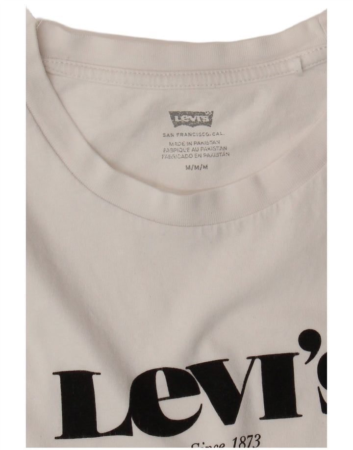 LEVI'S Womens Graphic T-Shirt Top UK 12 Medium White