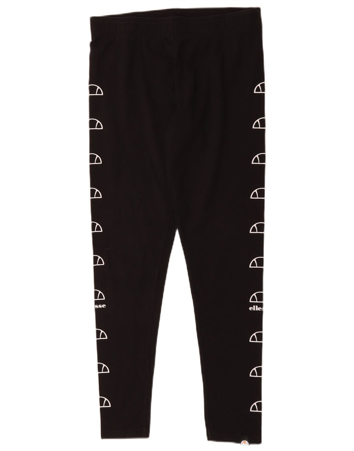 Ellesse Womens Graphic Leggings UK 14 Large Schwarz